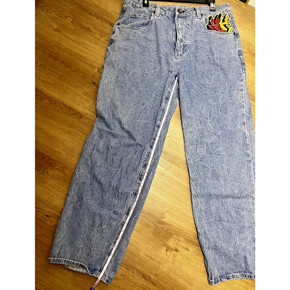 Ninth Hall Ambush Men’s Baggy Denim Jeans Dragon Embroidered Wide Y2K Size 34 - Picture 5 of 5
